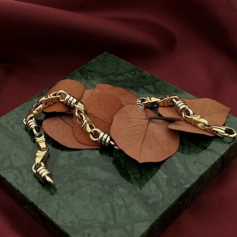 Image 2 of Two-tone gold Monte Carlo link bracelet | 21 cm