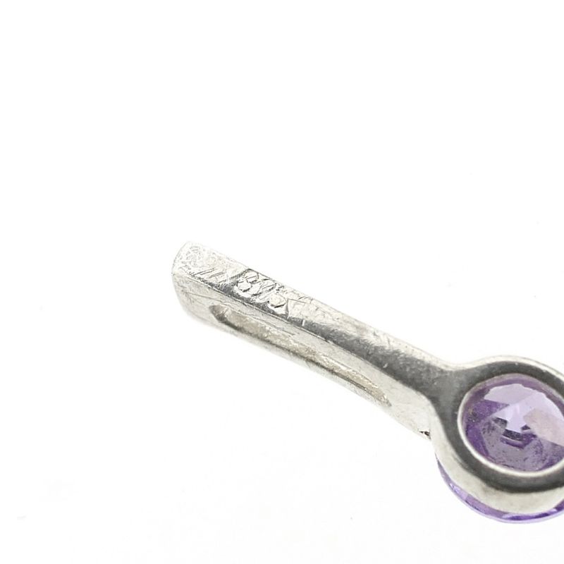 Image 9 of Silver pendant with purple zirconia stones