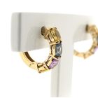 Image 3 of Gold stud earrings with colored sapphire