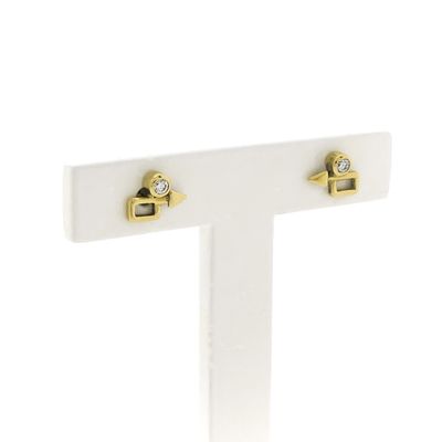 Image 2 of Gold stud earrings with zirconia