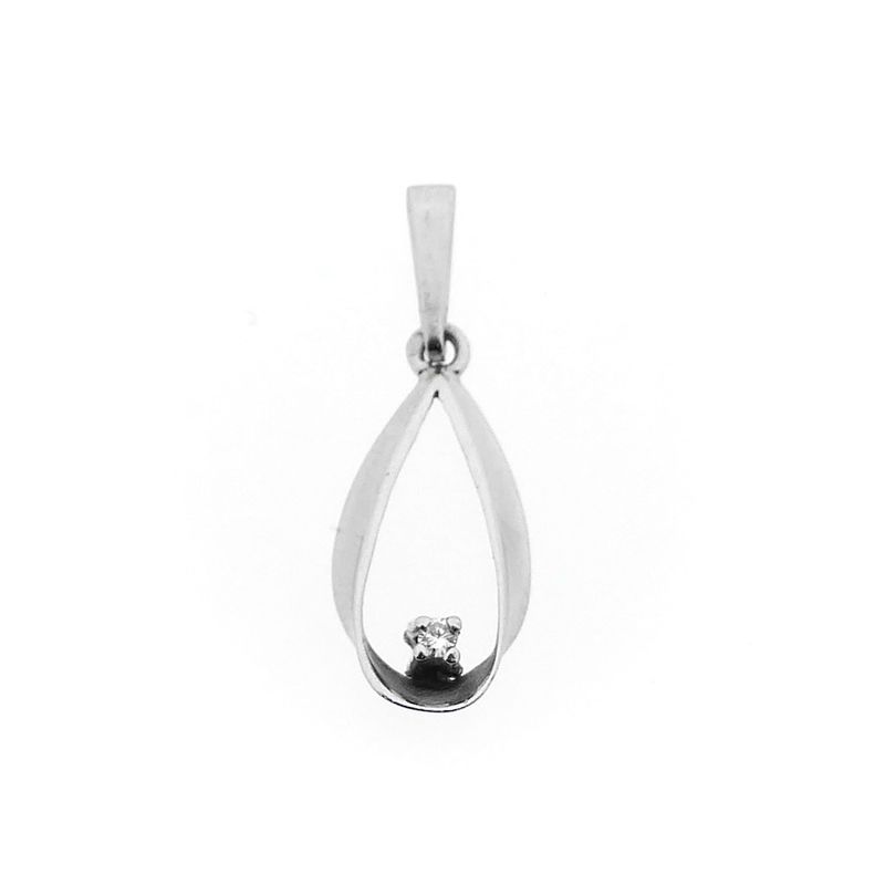 Image 1 of White gold pendant with diamond | 0.02 ct.