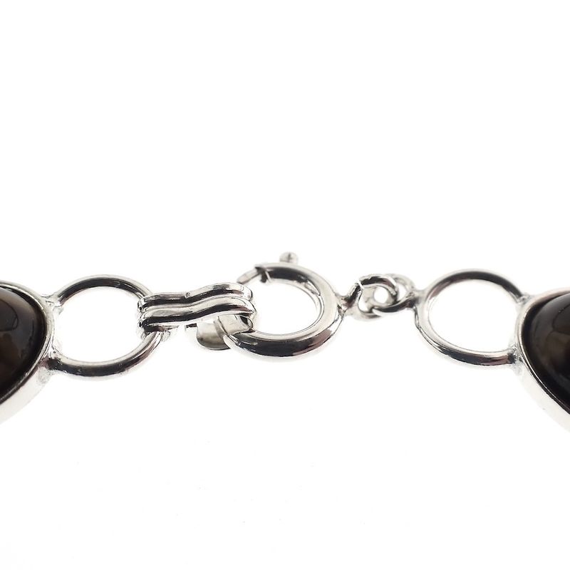 Image 5 of Vintage silver bracelet with tiger eyes | 20.5 cm