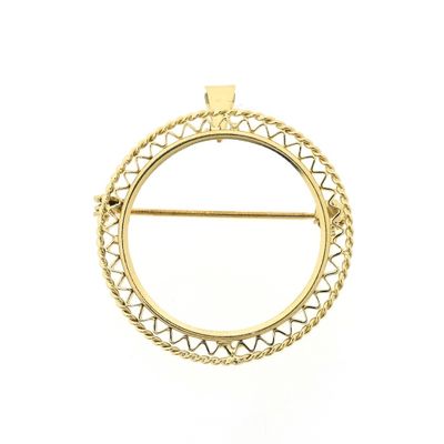 Image 1 of Golden ten guilder coin edge pendant/brooch