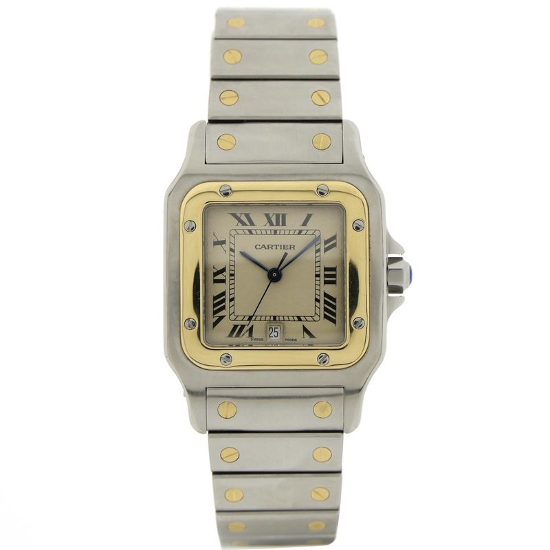 Image 1 of Cartier Santos Galbee; Gold/steel unisex watch