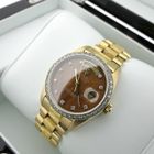 Image 15 of Rolex Day-Date 'Wood Dial' 18038; 18k gold men's watch with diamonds