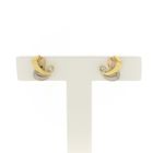 Image 1 of Tricolor gold stud earrings with zirconia