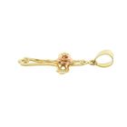 Image 4 of Two-tone gold pendant of a cross with a rose