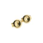 Image 8 of Gold stud earrings with garnet
