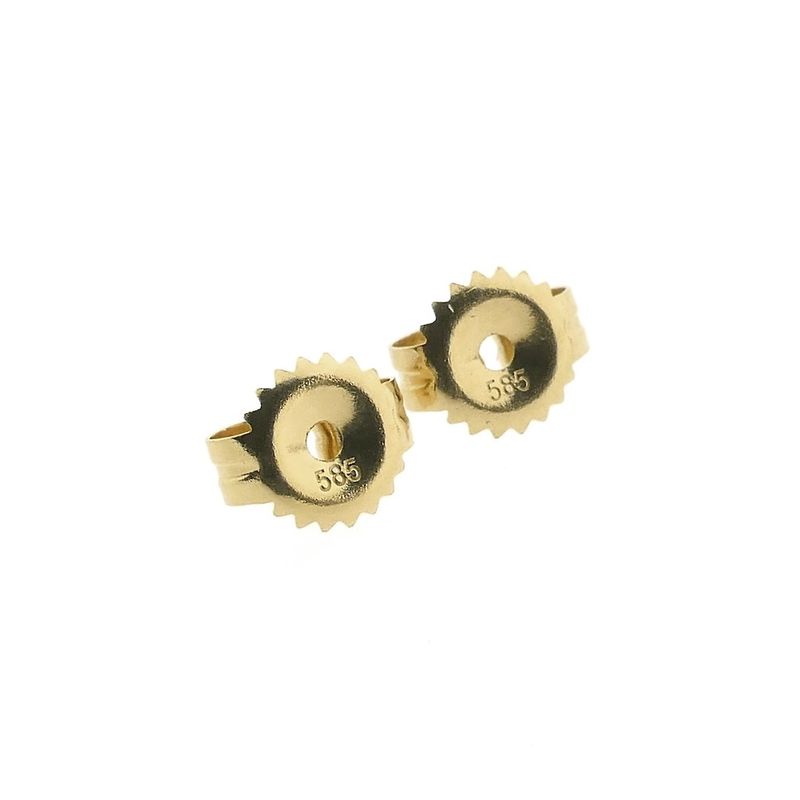 Image 8 of Gold stud earrings with garnet