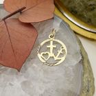 Image 2 of Gold pendant; Faith, hope, and love