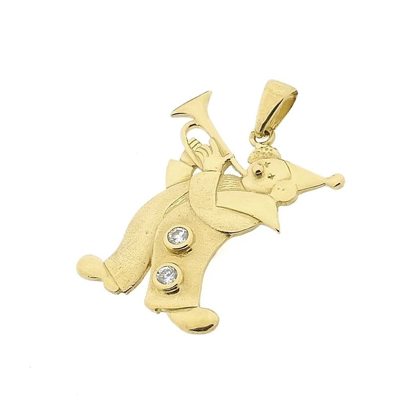 Image 7 of Gold pendant of a clown with zirconia