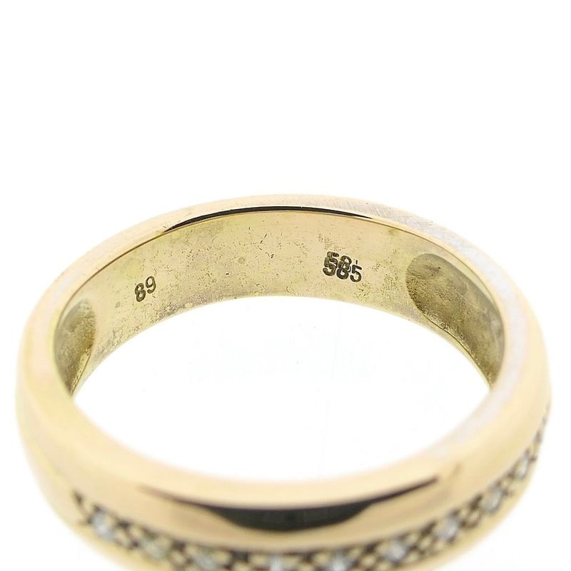 Image 6 of Gold ring with diamonds; 0.10 ct.
