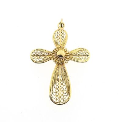 Image 1 of Golden Filigree Cross Pendant