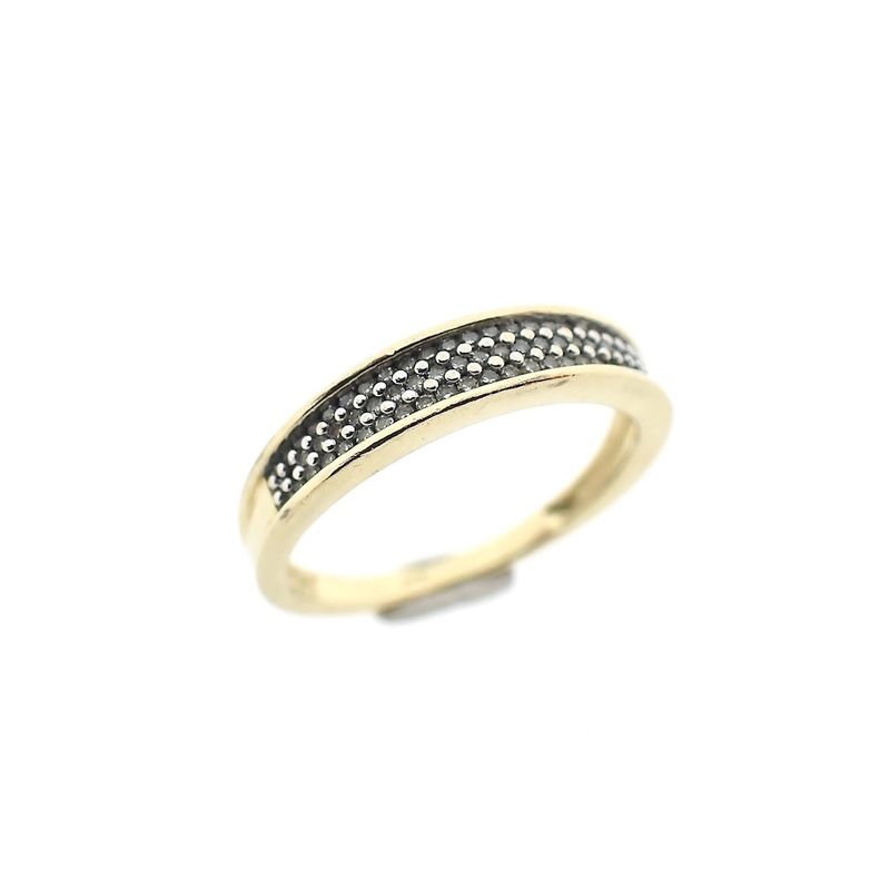Image 1 of Gold pavé ring with diamonds; 0.37 ct.