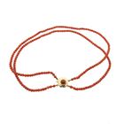 Image 5 of Red coral bead choker with gold clasp; Antique | 35.5 cm