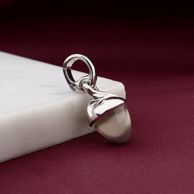 Afbeelding 2 van Witgouden hanger met maansteen