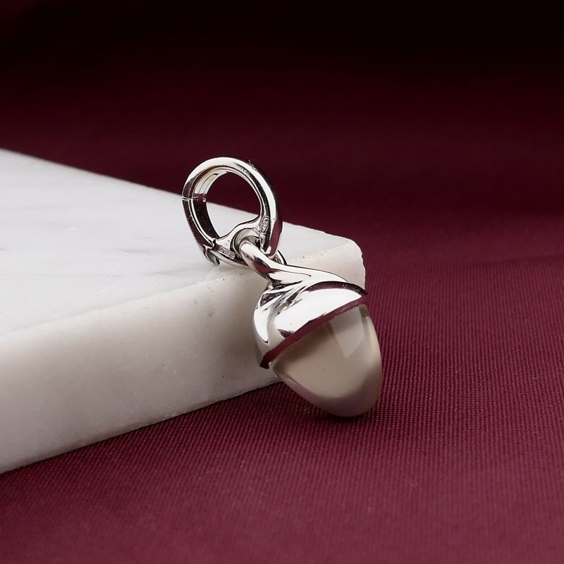 Afbeelding 2 van Witgouden hanger met maansteen