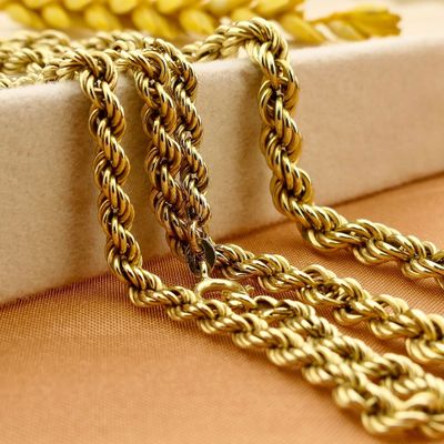 Afbeelding 2 van Gouden gedraaide schakelketting