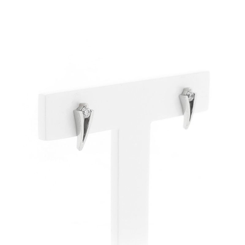 Afbeelding 3 van Witgouden oorstekers met zirconia
