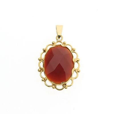 Image 1 of Gold pendant with carnelian | Vintage