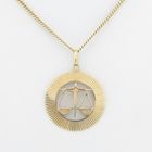 Image 10 of Gold zodiac sign pendant; Libra