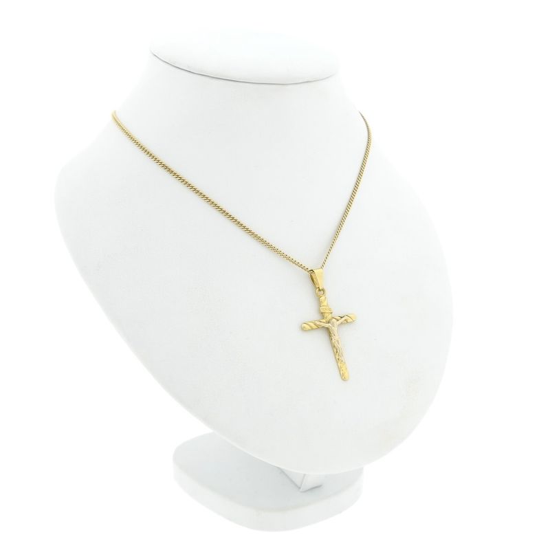 Image 4 of 18-karat two-tone gold pendant of a cross with a corpus | INRI