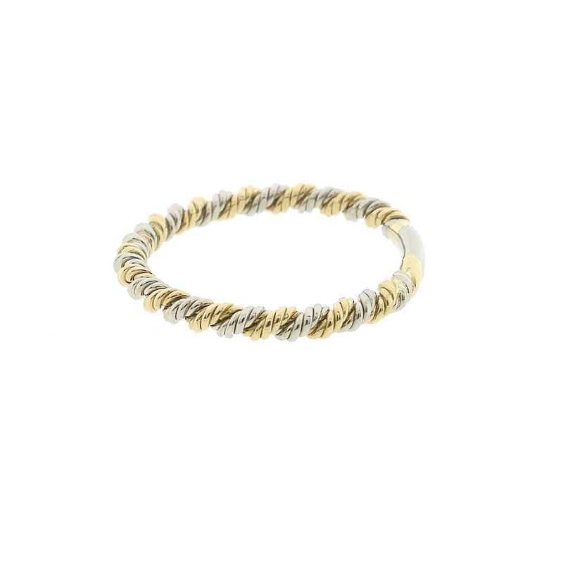 Image 4 of Two-tone gold twisted sliding ring