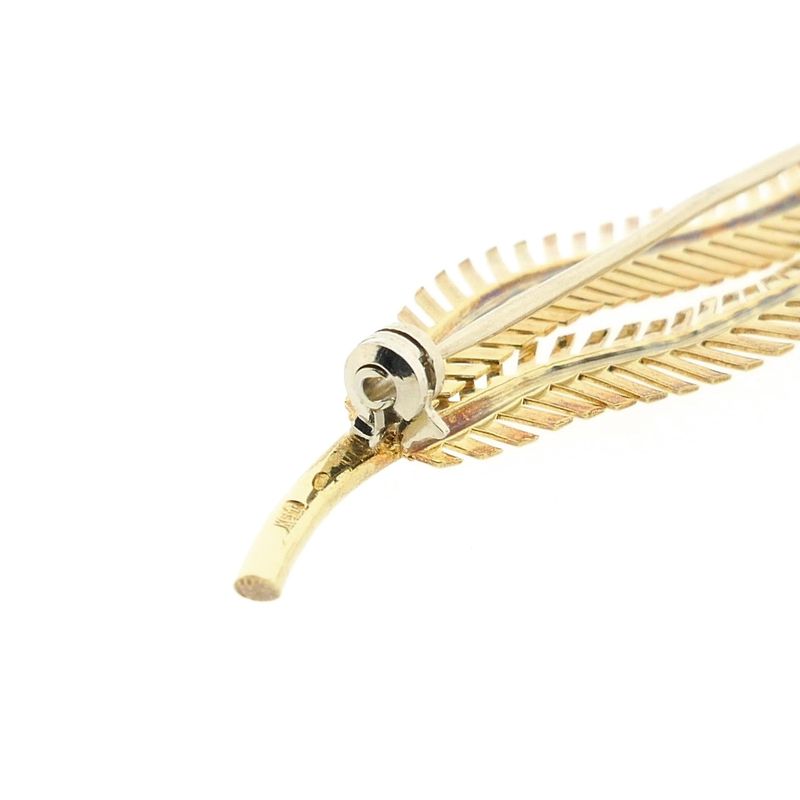 Image 4 of Vintage gold feather brooch