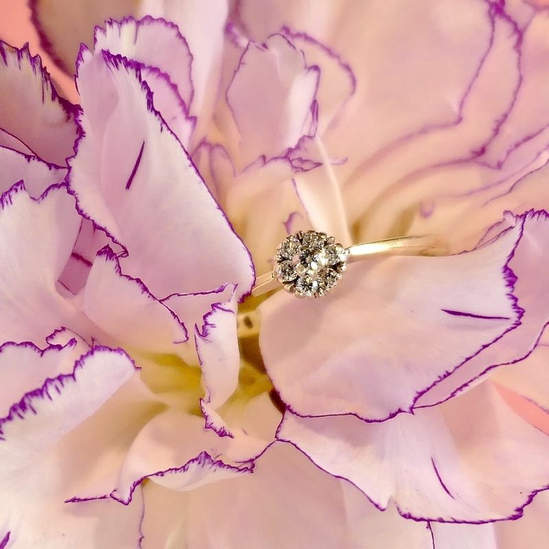 Image 2 of Gold subtle entourage ring | Diamond 0.07 ct.