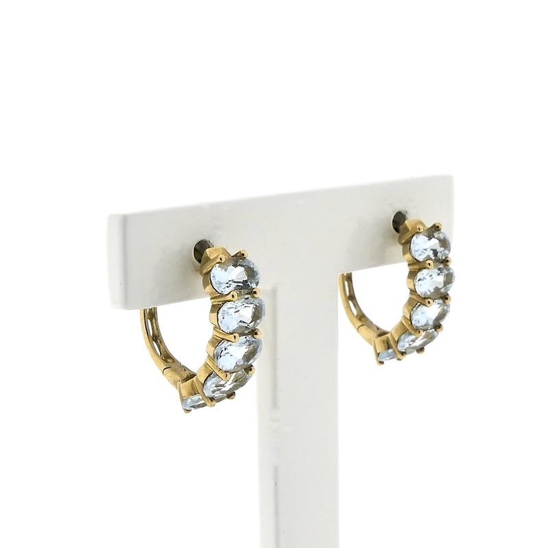 Image 1 of 9 carat aquamarine stud earrings