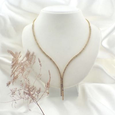 Image 2 of Gold necklace with zirconia | 42 cm
