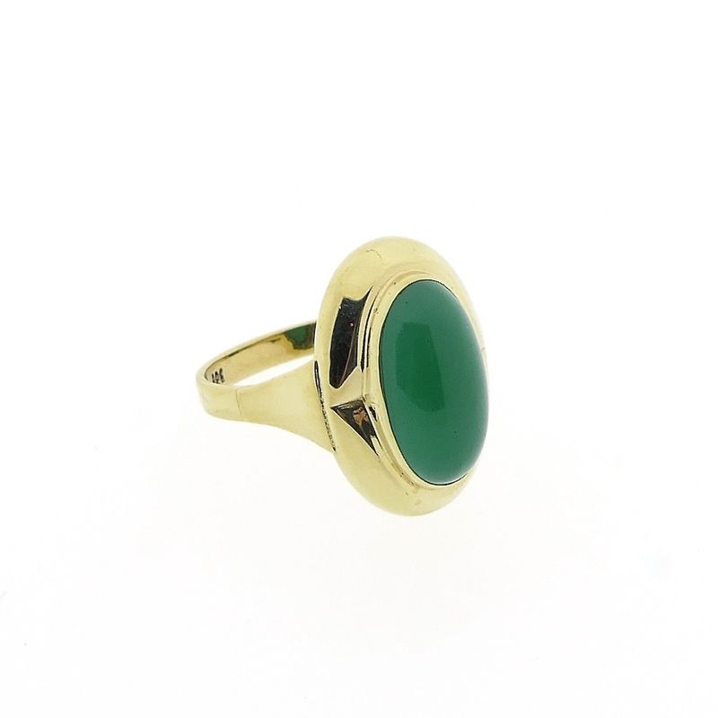 Image 4 of Gold ring with green agate | Vintage
