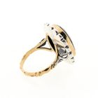 Image 3 of Gold and silver ring with garnet and diamonds; Approx. 0.20 ct.