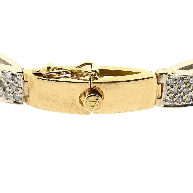 Image 5 of 18K Bicolor Gold Link Bracelet with Diamonds; 1.055 ct.