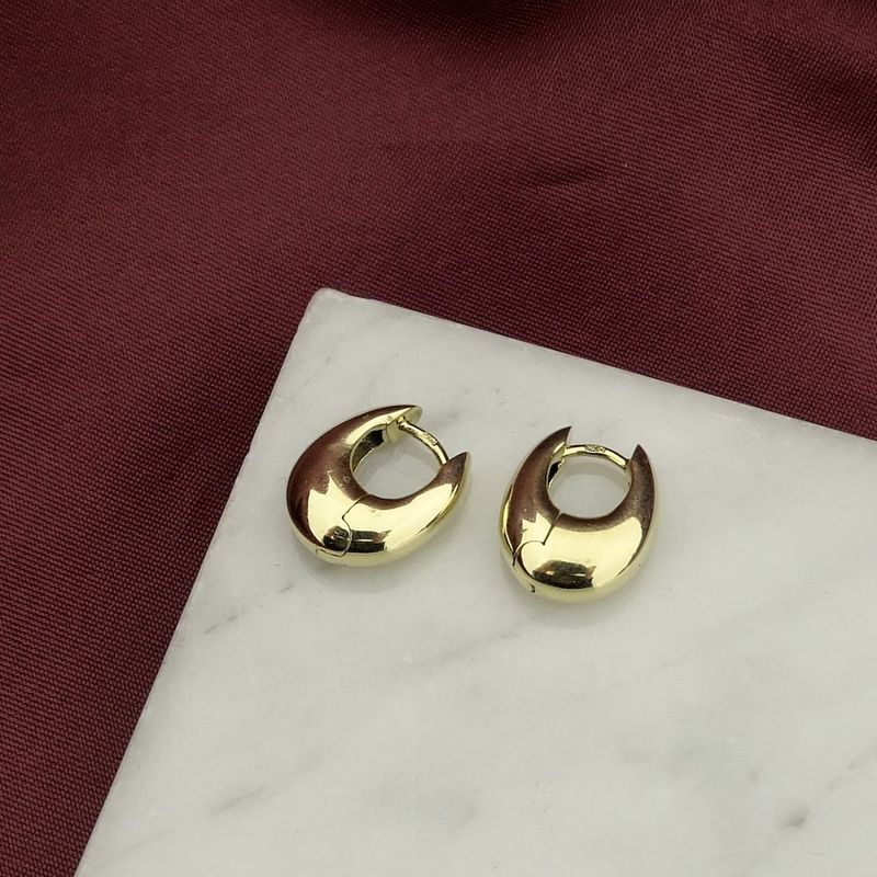 Image 1 of Gold oval earrings