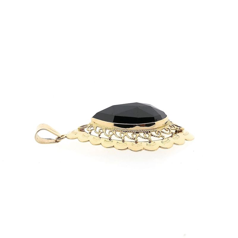 Afbeelding 4 van Gouden hanger met granaat
