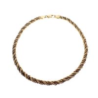 18K Two-tone gold twisted bracelet | 23 cm