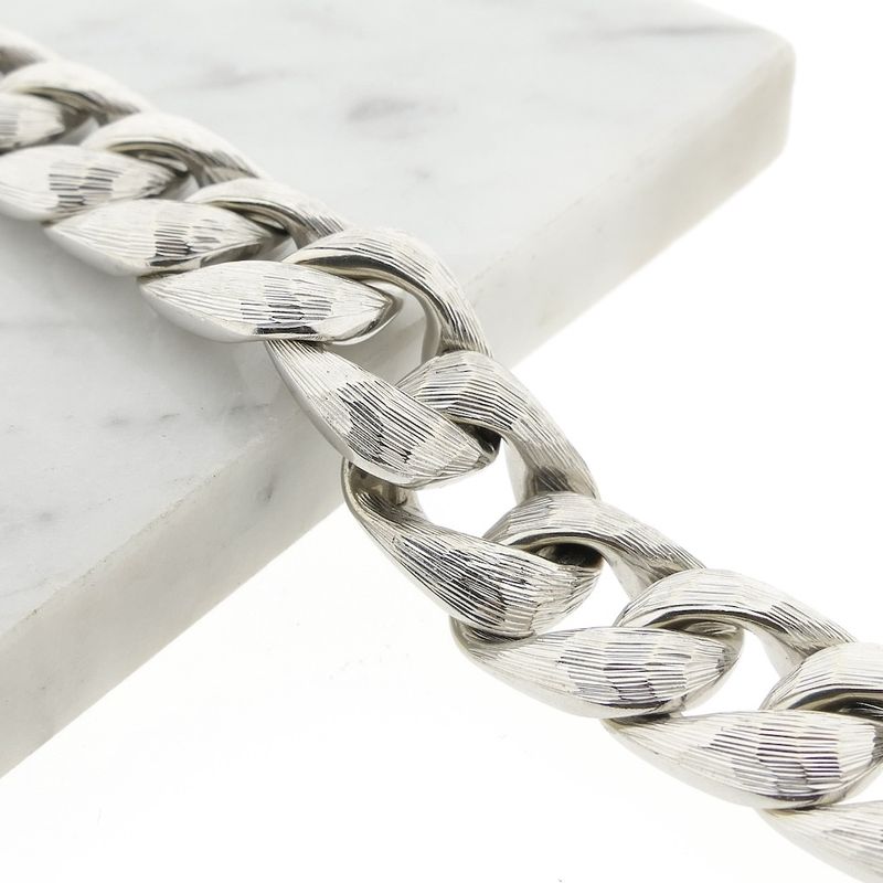 Image 4 of White gold gourmet link bracelet