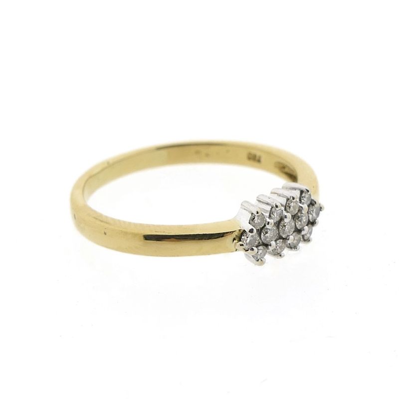 Image 5 of 18-karat gold ring with pavé settings and diamonds | 0.09 ct.