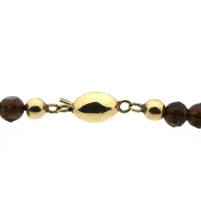 Image 6 of Glass bead necklace/saucer with gold clasp; Antique/vintage | 116 cm