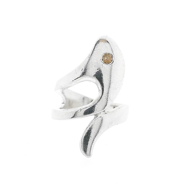 Image 3 of Artistic silver ring with zirconia