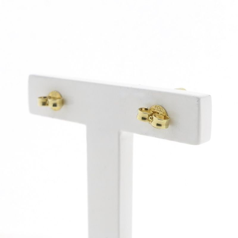 Image 4 of Gold stud earrings with zirconia