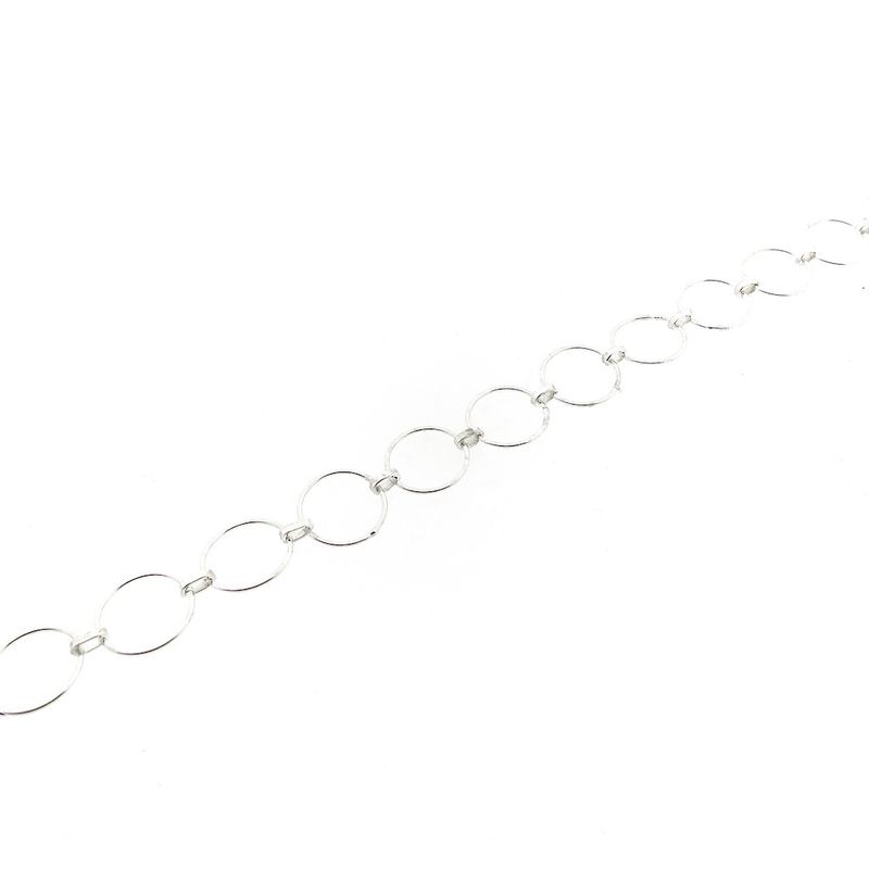 Image 7 of Silver link chain with rings | 42 cm