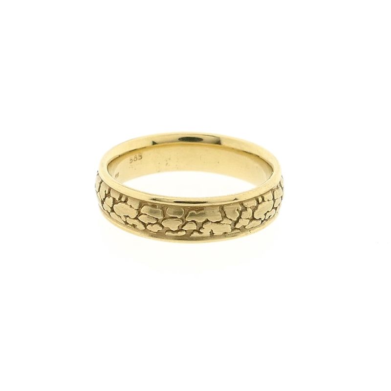 Afbeelding 3 van Gouden heren nugget ring