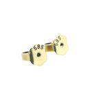 Image 5 of Vintage gold floral stud earrings with diamond; 0.04 ct.