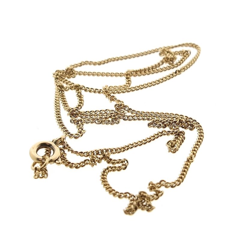 Image 7 of Gold thin gourmet link necklace | 50.5 cm