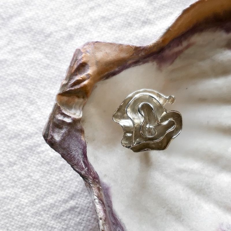 Image 7 of Silver ring with organic design