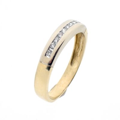 Two-tone gold ring with zirconia Image 1 of Two-tone gold ring with zirconia