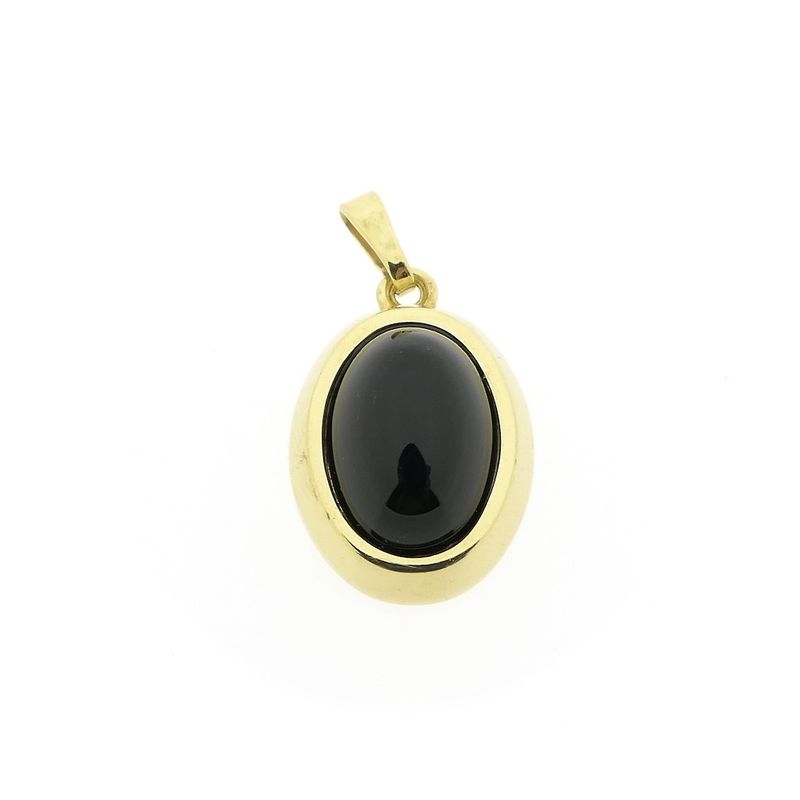 Image 1 of 8 Ct. Vintage pendant with onyx