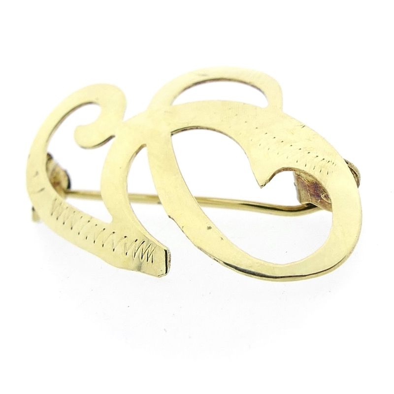 Image 3 of Gold letter brooch; letter G